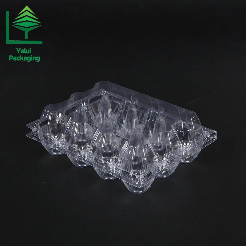 M12X3 12 Eggs Tray in 3×4 Shape (Large), clear PET egg packaging tray – photo 004