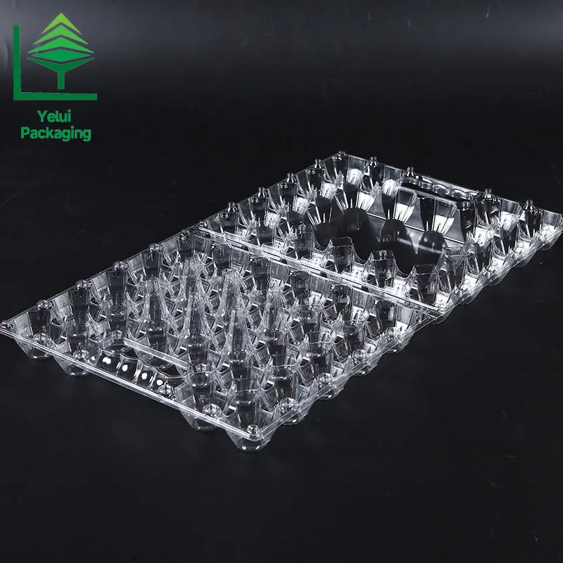 M28H 28 Eggs Tray with Handle (Large), clear PET egg packaging tray – photo 001