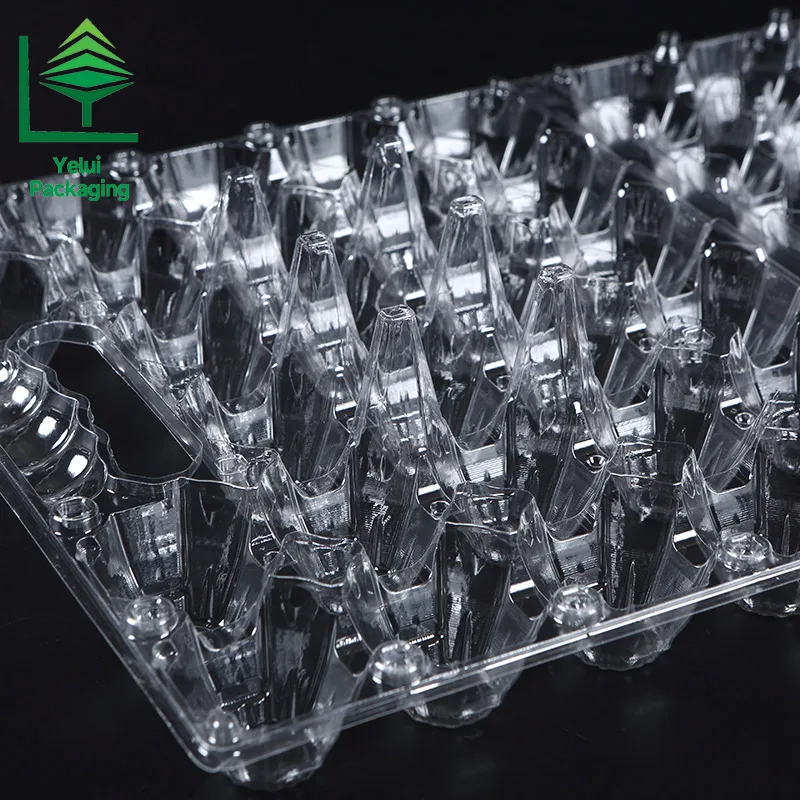 M28H 28 Eggs Tray with Handle (Large), clear PET egg packaging tray – photo 003