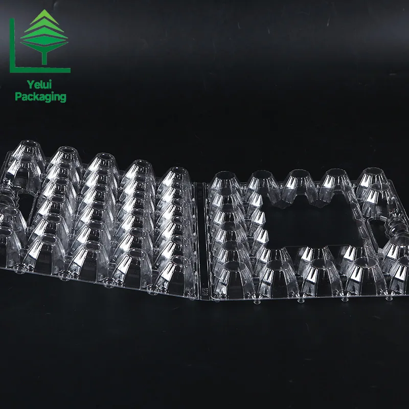 M28H 28 Eggs Tray with Handle (Large), clear PET egg packaging tray – photo 004