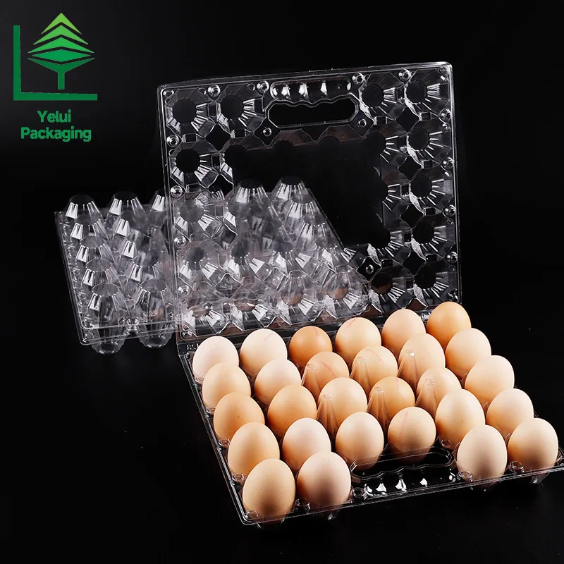 M28H 28 Eggs Tray with Handle (Large), clear PET egg packaging tray – photo 018